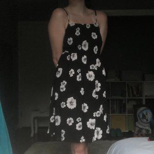 Black and White Floral Dress